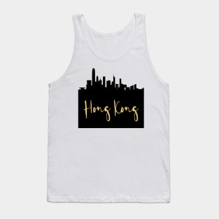 HONG KONG CHINA DESIGNER SILHOUETTE SKYLINE ART Tank Top